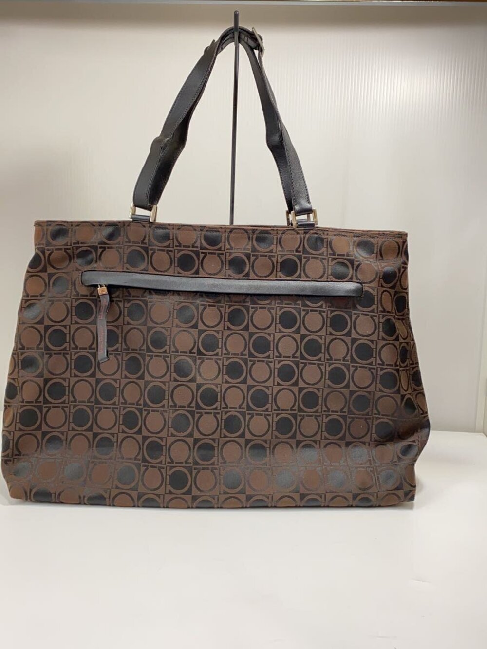 Salvatore Ferragamo Tote Bag Brown All over Handles show